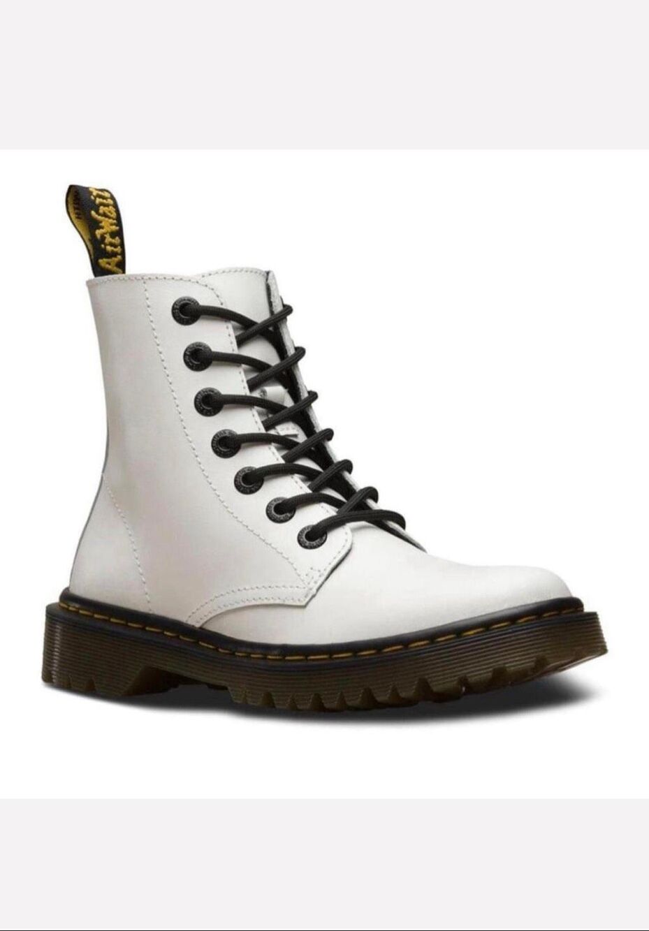 DR MARTENS White Luana Combat Boots-7